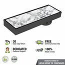 Marble Insert Shower Drain Channel - Black (12 x 4 Inches) - LIPKA - Lipka Home