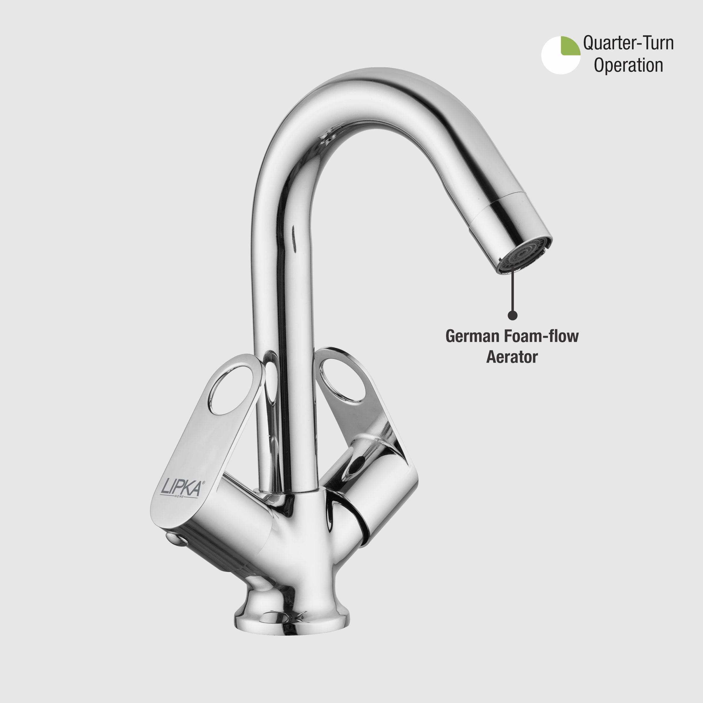 Orbiter Centre Hole Basin Mixer Brass Faucet with Swivel Spout - LIPKA - Lipka Home