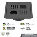 Pink Exclusive Square Floor Drain in Black PVD Coating (5 x 5 Inches) with Hole & Cockroach Trap - LIPKA - Lipka Home