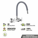 Kyron Sink Mixer Brass Faucet with Flexible Silicone Spout (Grey) - LIPKA - Lipka Home