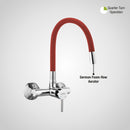 Kyron Single Lever Sink Mixer with Red Flexible Silicone Spout (20 Inches) - LIPKA - Lipka Home
