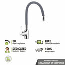 Fusion Single Lever Table Mount Sink Mixer Brass Faucet with Flexible Silicone Spout (Grey) - LIPKA - Lipka Home