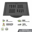 Pink Exclusive Square Flat Cut Floor Drain in Black PVD Coating (6 x 6 Inches) with Cockroach Trap - LIPKA - Lipka Home