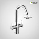 Fusion Centre Hole Basin Mixer Brass Faucet with Round Swivel Spout (12 Inches) - LIPKA - Lipka Home