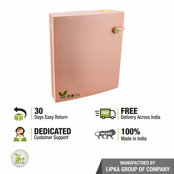 Square Flushing Cistern/ Flush Tank (Pink) |Commode not included| - LIPKA - Lipka Home