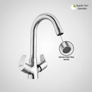 Apple Centre Hole Basin Mixer Brass Faucet with Round Swivel Spout (12 Inches) - LIPKA - Lipka Home