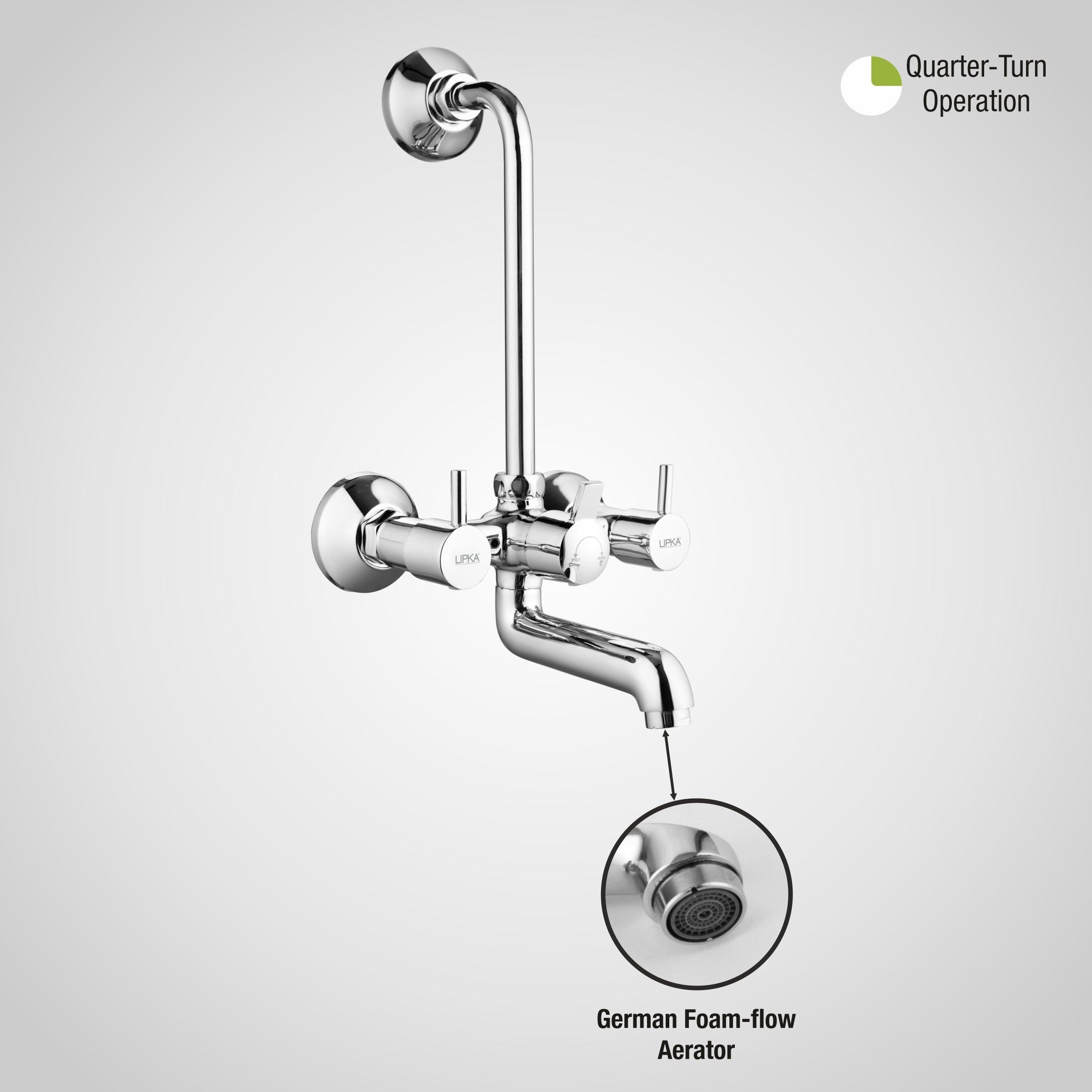 Kyron Wall Mixer Brass Faucet with L Bend - LIPKA - Lipka Home