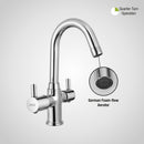 Kyron Centre Hole Basin Mixer Brass Faucet with Round Swivel Spout (12 Inches) - LIPKA - Lipka Home