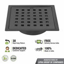 Red Exclusive Square Flat Cut Floor Drain in Black PVD Coating (5 x 5 Inches) with Cockroach Trap - LIPKA - Lipka Home