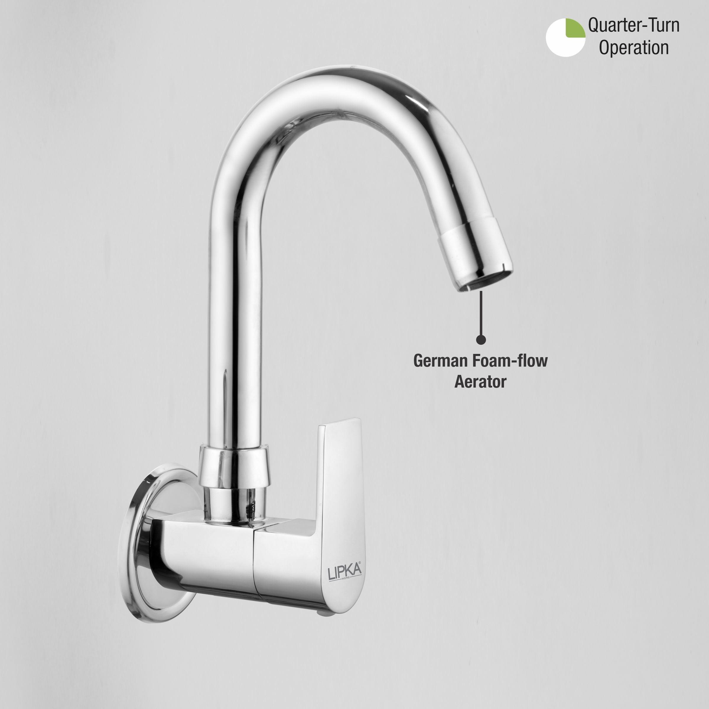 Victory Sink Tap with Small (12 Inches) Round Swivel Spout Brass Faucet - LIPKA - Lipka Home