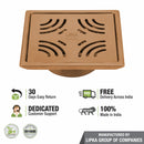 Purple Exclusive Square Floor Drain in Antique Copper PVD Coating (5 x 5 Inches) with Cockroach Trap - LIPKA - Lipka Home