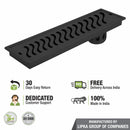 Wave Shower Drain Channel - Black (48 x 5 Inches) - LIPKA - Lipka Home