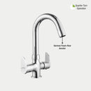 Arise Centre Hole Basin Mixer Brass Faucet with Round Swivel Spout (12 Inches) - LIPKA - Lipka Home