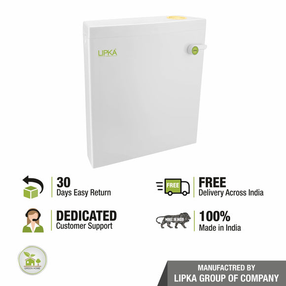 Square Flushing Cistern/ Flush Tank (White) |Commode not included| - LIPKA - Lipka Home