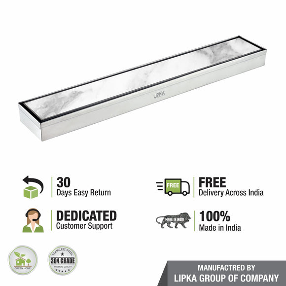 Marble Insert Shower Drain Channel (18 x 2 Inches) - LIPKA - Lipka Home