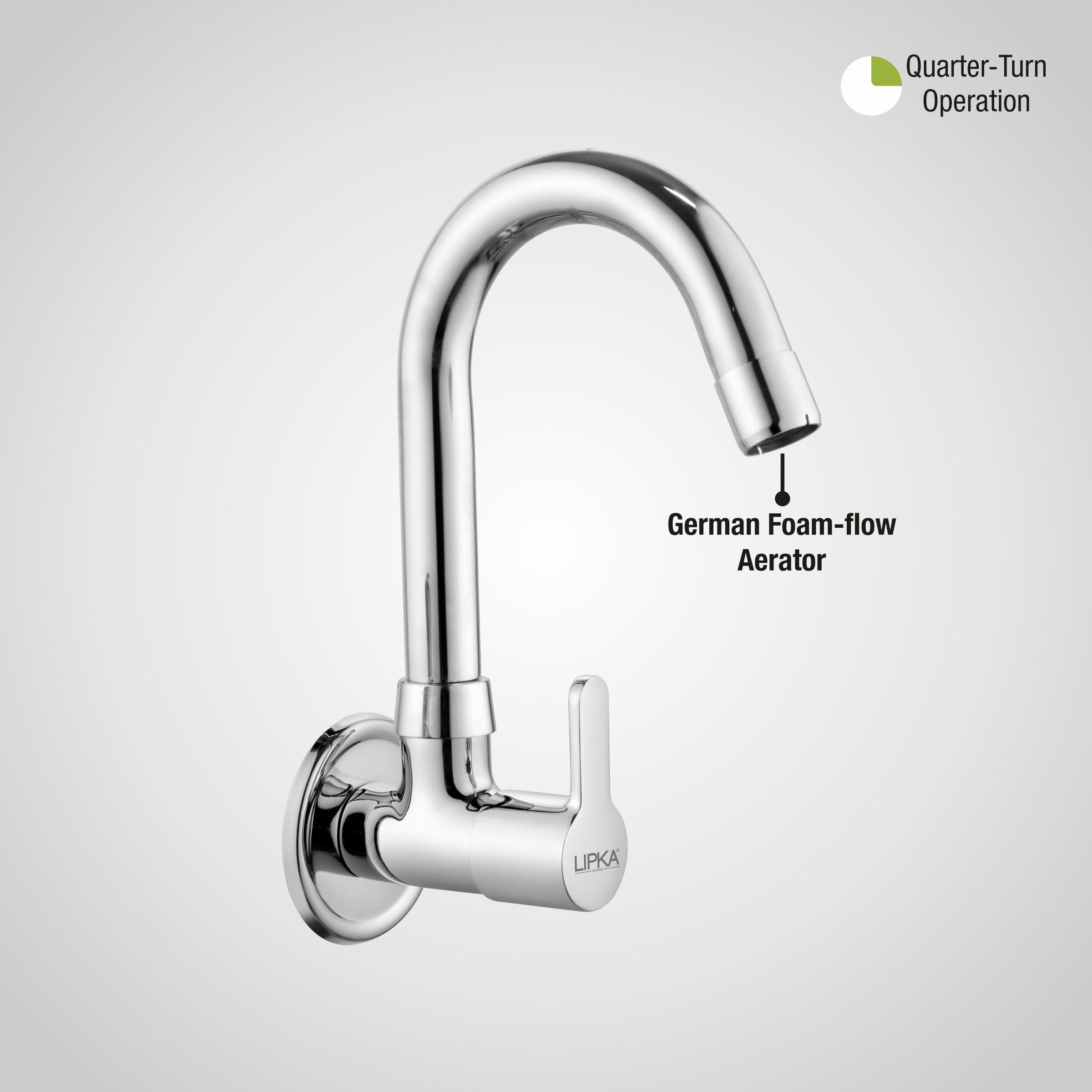 Fusion Sink Tap Brass Faucet with Round Swivel Spout (12 Inches) - LIPKA - Lipka Home
