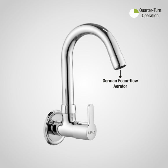 Fusion Sink Tap Brass Faucet with Round Swivel Spout (12 Inches) - LIPKA - Lipka Home