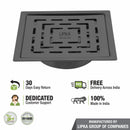 Orange Exclusive Square Flat Cut Floor Drain in Black PVD Coating (5 x 5 Inches) with Cockroach Trap - LIPKA - Lipka Home