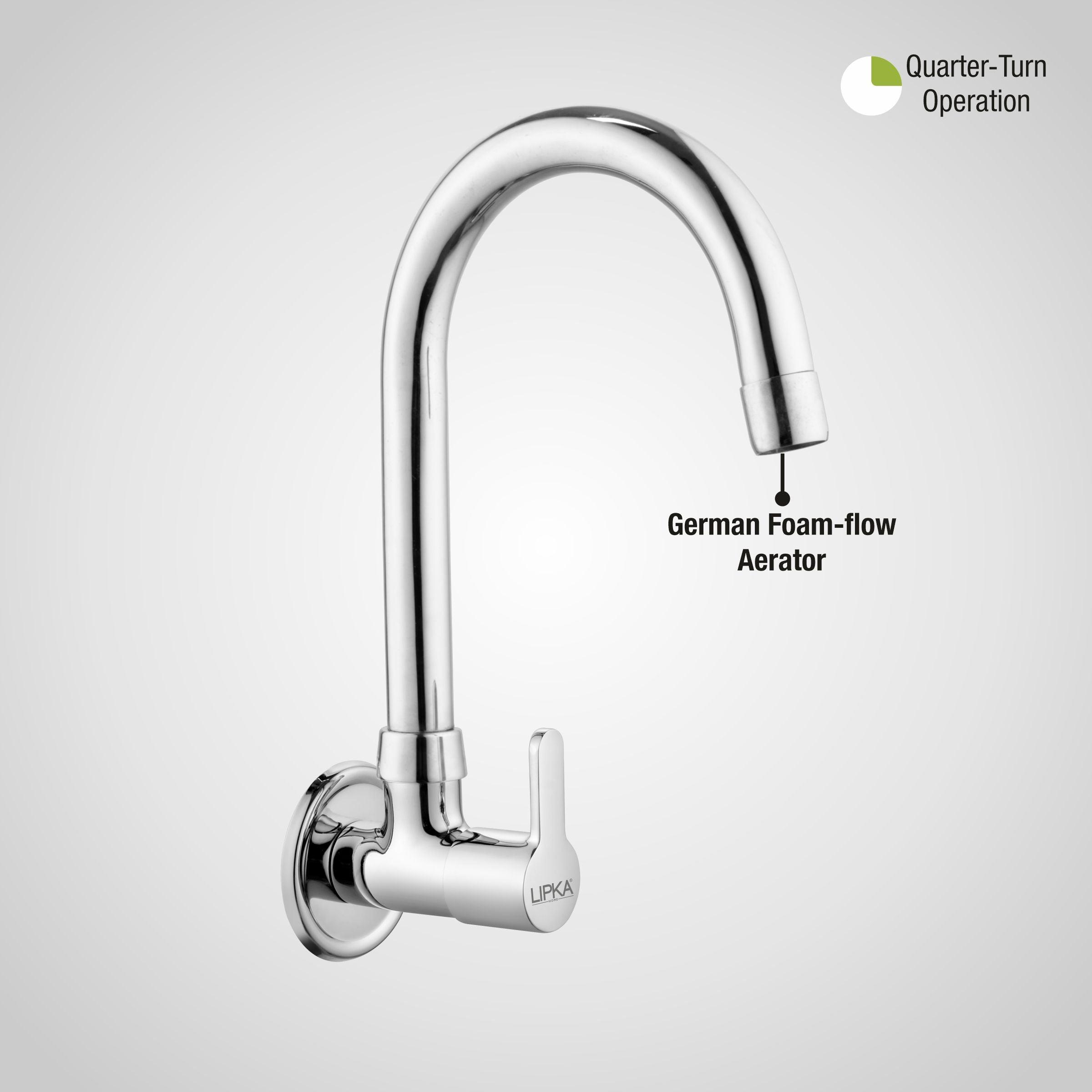 Fusion Sink Tap Brass Faucet with Round Swivel Spout (15 Inches) - LIPKA - Lipka Home