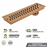 Wave Shower Drain Channel - Antique Copper (48 x 4 Inches) - LIPKA