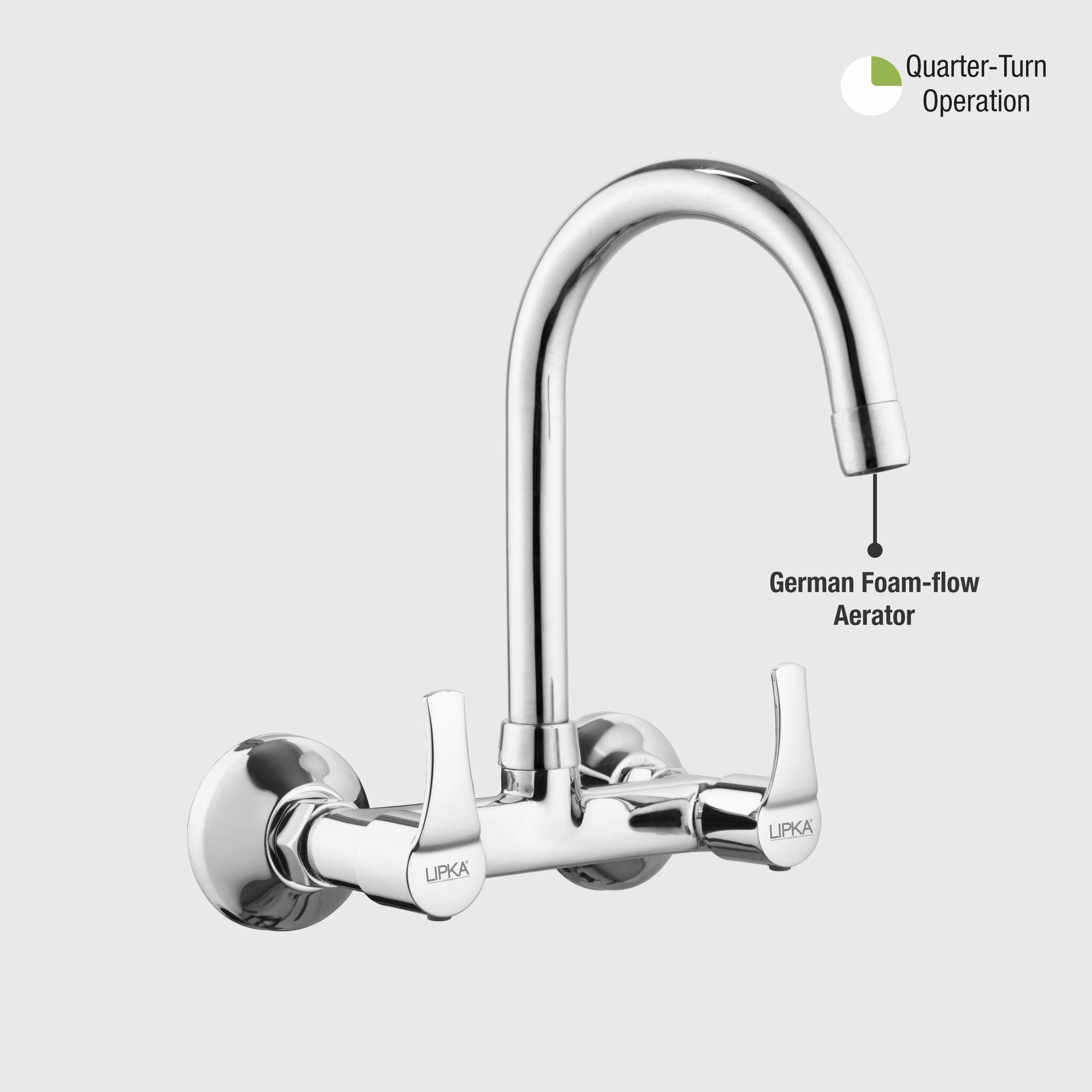 Coral Sink Mixer Brass Faucet with Round Swivel Spout (15 Inches) - LIPKA - Lipka Home