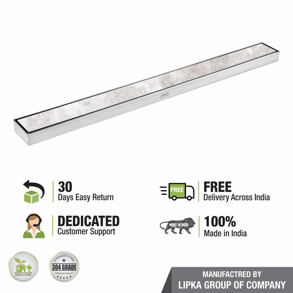 Tile Insert Shower Drain Channel (40 x 2 Inches) - LIPKA - Lipka Home