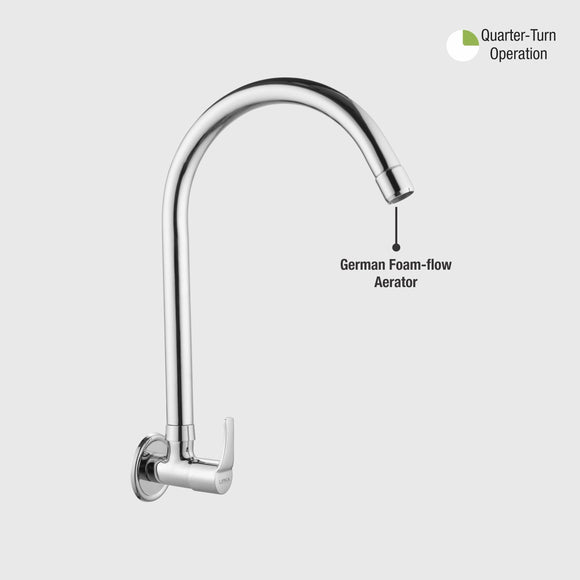 Coral Sink Tap Brass Faucet with Round Swivel Spout (20 Inches) - LIPKA - Lipka Home