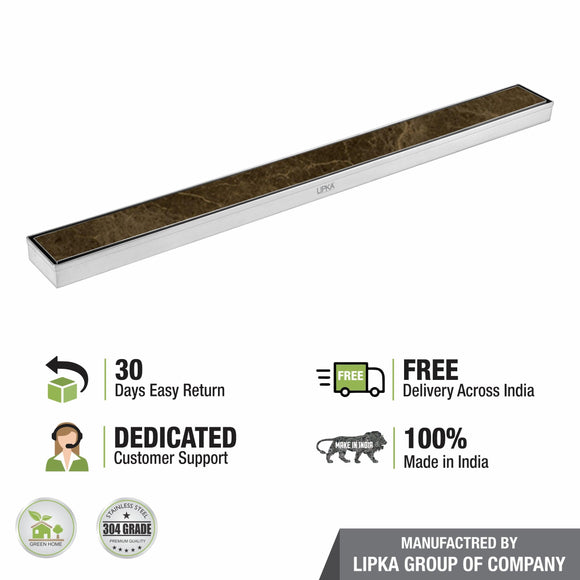 Marble Insert Shower Drain Channel (40 x 2 Inches) - LIPKA - Lipka Home