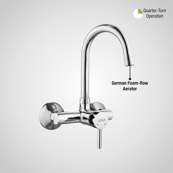 Kyron Single Lever Sink Mixer with Swivel Spout (15 Inches) - LIPKA - Lipka Home