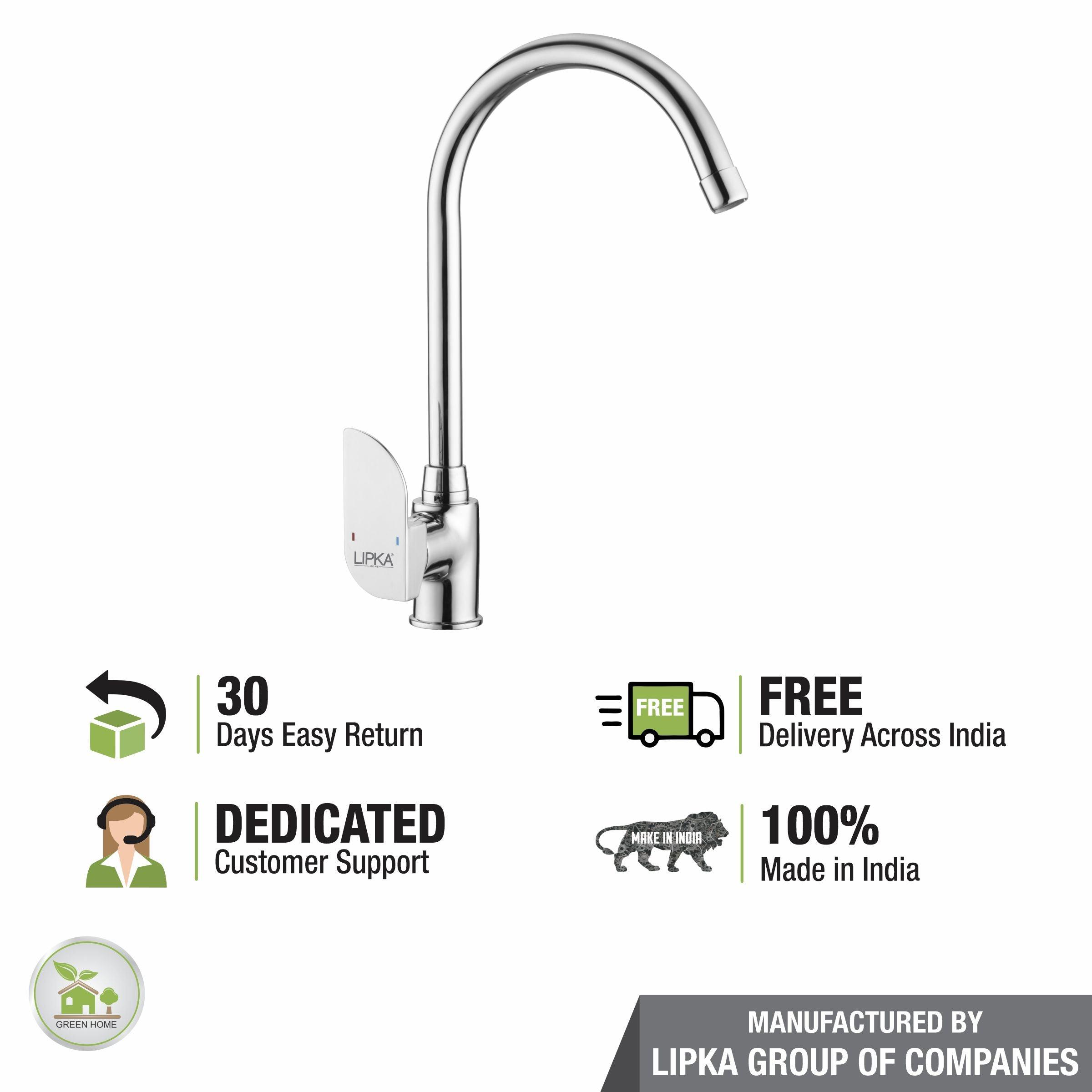 Arise Single Lever Table Mount Sink Mixer Brass Faucet with Round Swivel Spout (20 Inches) - LIPKA - Lipka Home