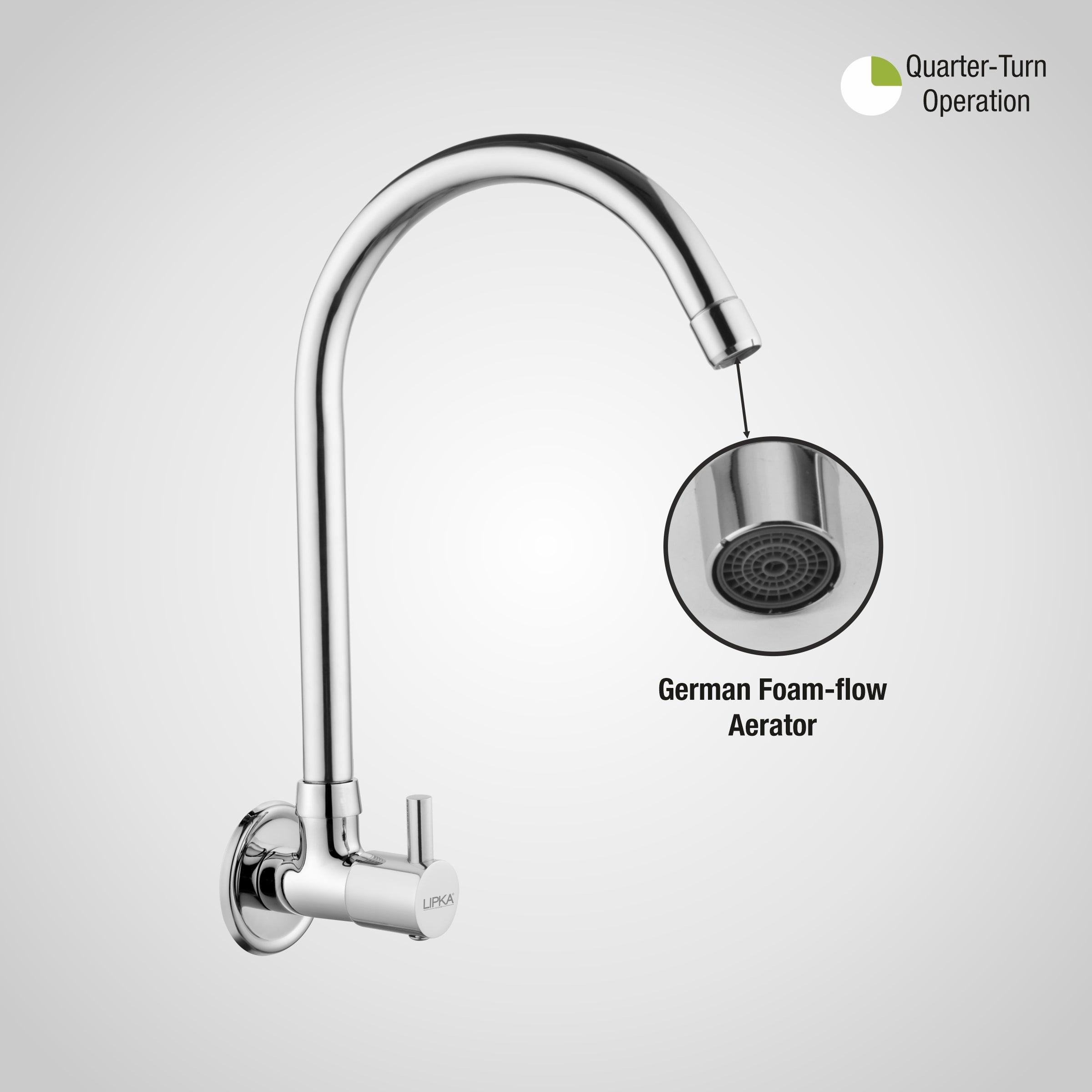 Kyron Sink Tap Brass Faucet with Round Swivel Spout (20 Inches) - LIPKA - Lipka Home