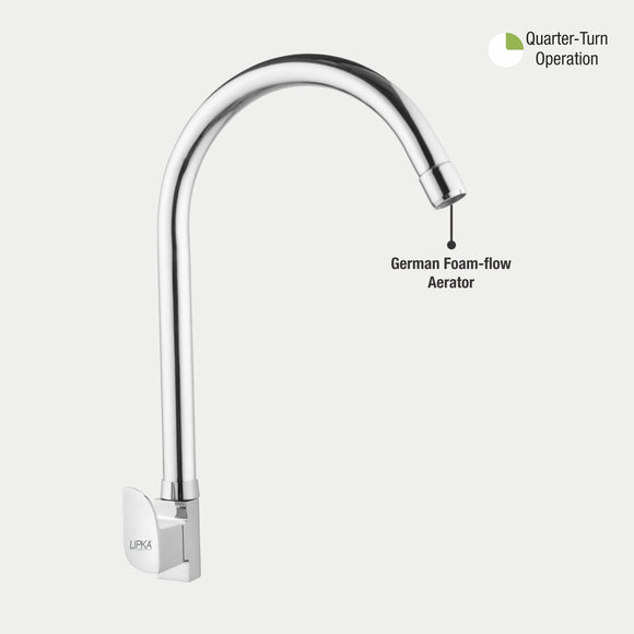 Arise Swan Neck Brass Faucet with Round Swivel Spout (20 Inches) - LIPKA - Lipka Home