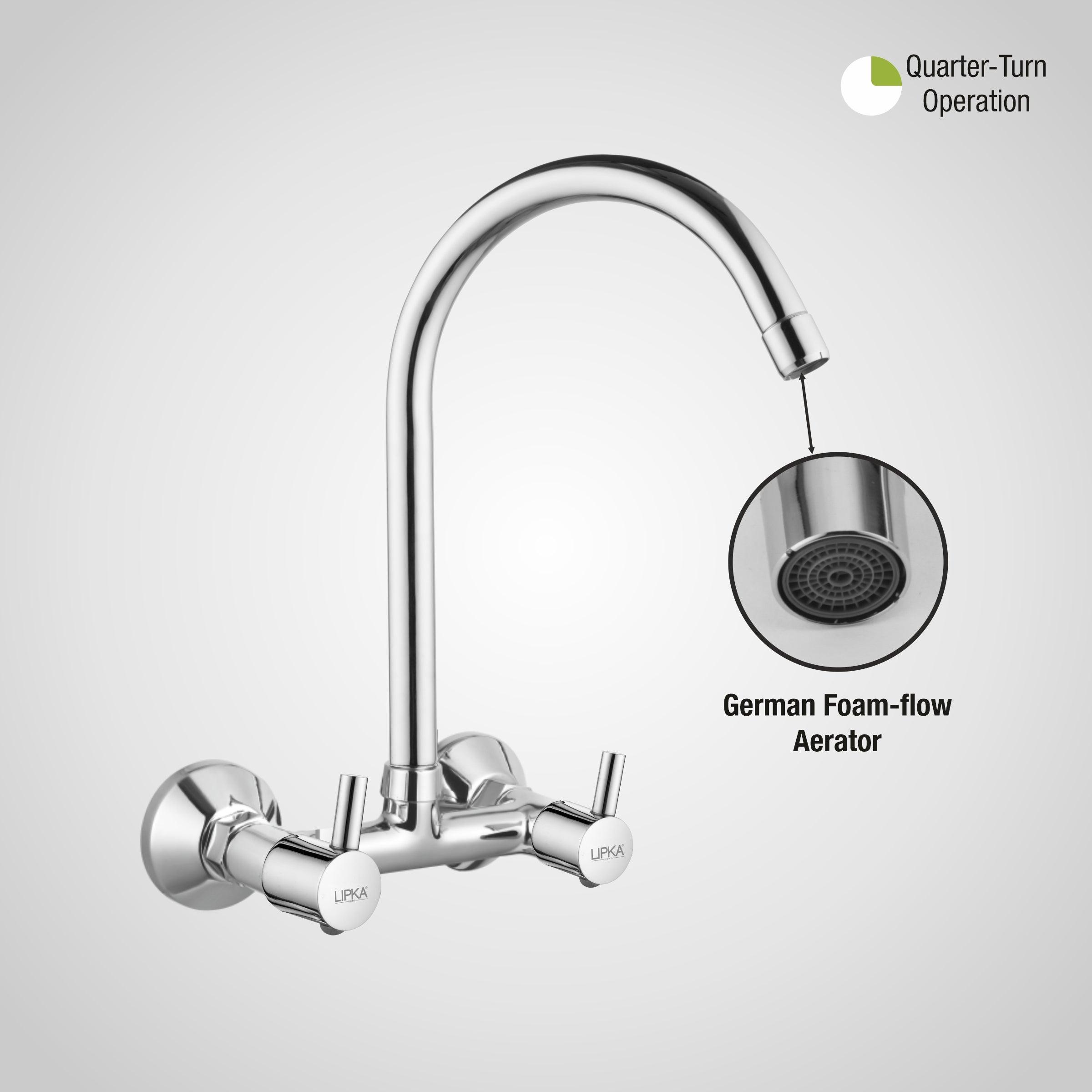 Kyron Sink Mixer Brass Faucet with Round Swivel Spout (20 Inches) - LIPKA - Lipka Home