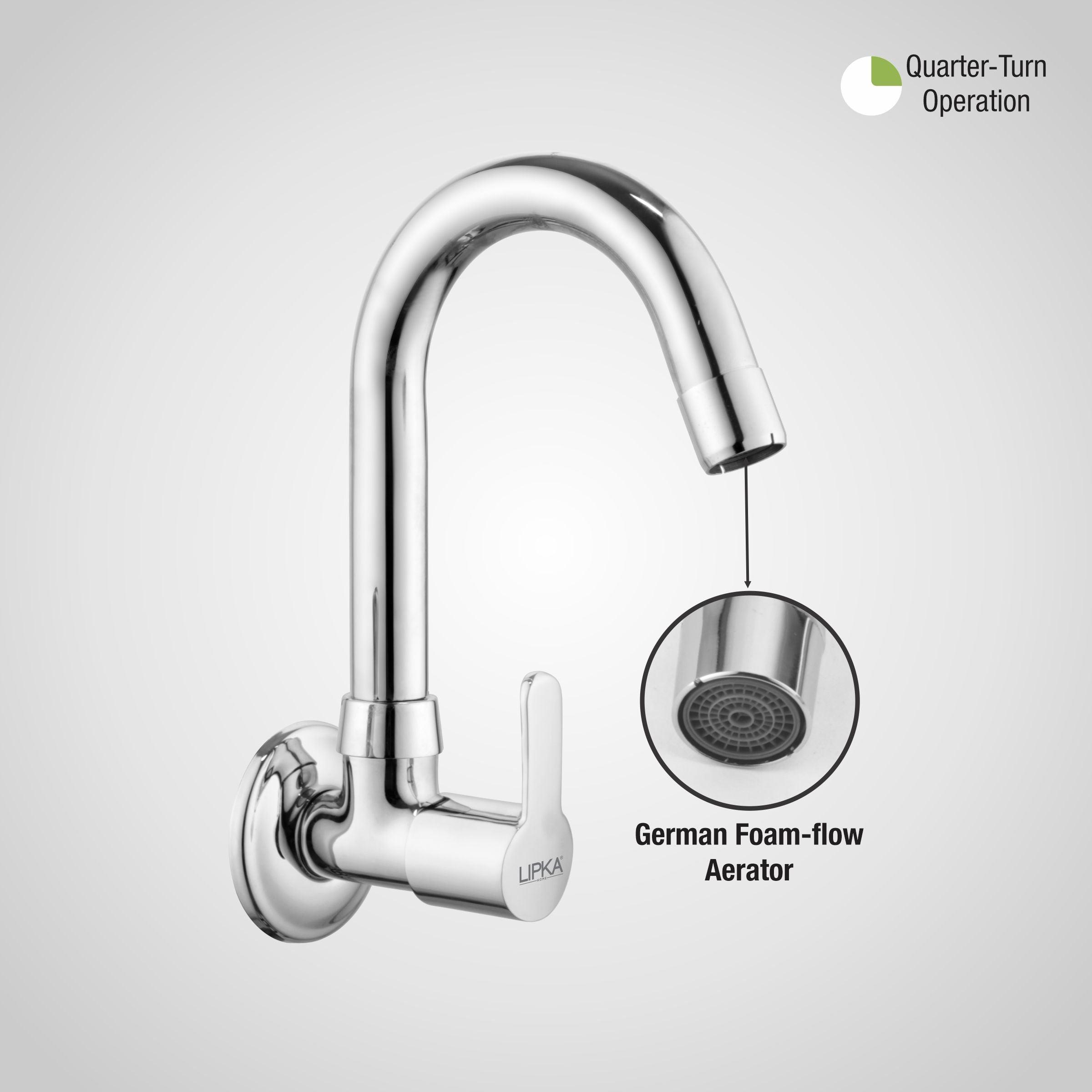 Frenk Sink Tap Brass Faucet with Round Swivel Spout (12 Inches) - LIPKA - Lipka Home