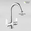 Virgo Centre Hole Basin Mixer Brass Faucet with Round Swivel Spout (12 Inches) - LIPKA - Lipka Home