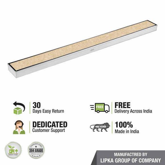 Marble Insert Shower Drain Channel (32 x 2 Inches) - LIPKA - Lipka Home