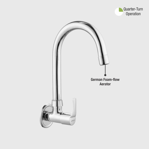 Coral Sink Tap Brass Faucet with Round Swivel Spout (15 Inches) - LIPKA - Lipka Home