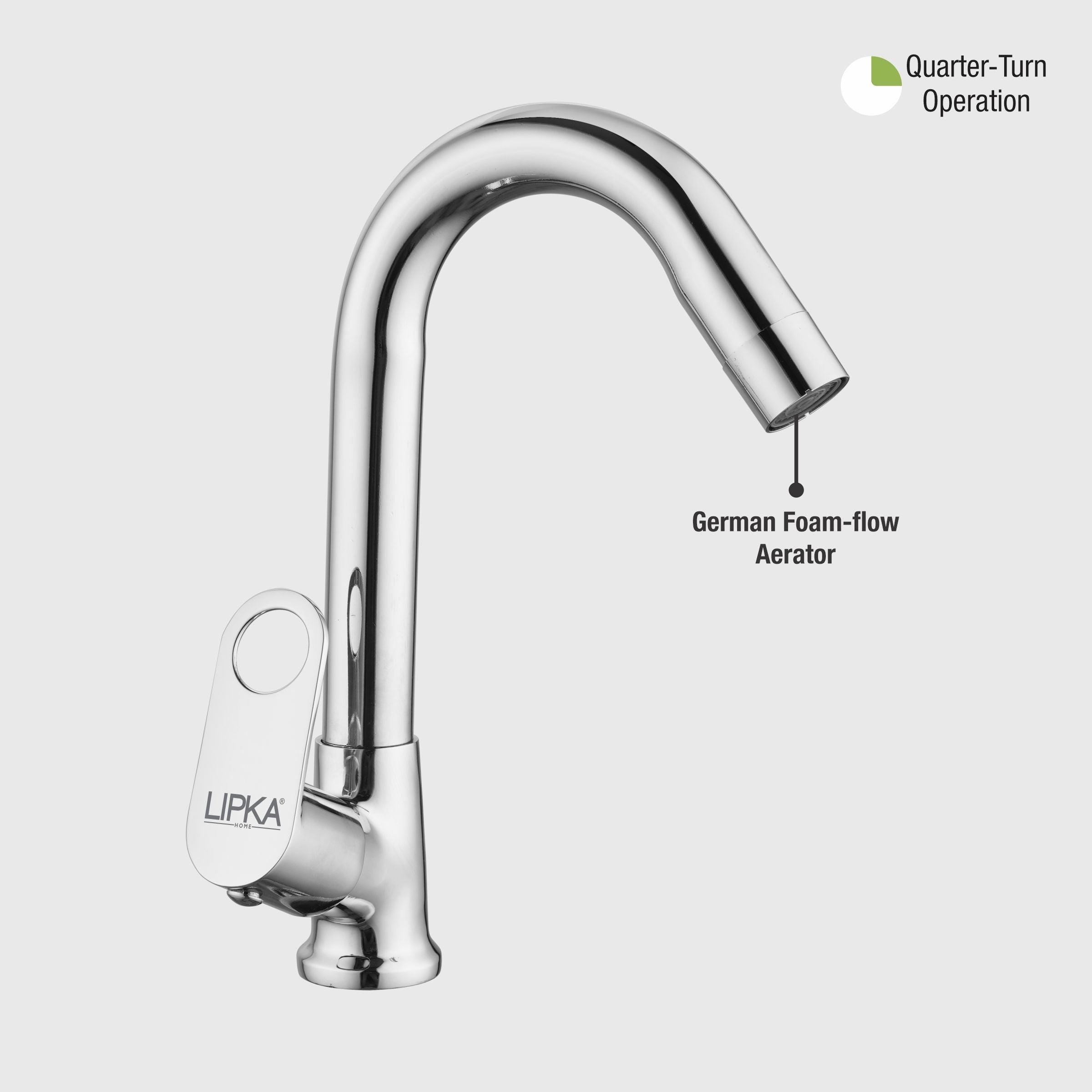 Orbiter Swan Neck Brass Faucet with Swivel Spout - LIPKA - Lipka Home