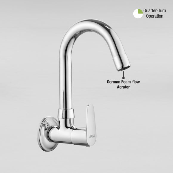 Virgo Sink Tap Brass Faucet with Round Swivel Spout (12 Inches) - LIPKA - Lipka Home