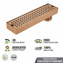 Palo Shower Drain Channel - Antique Copper (12 x 3 Inches) - LIPKA - Lipka Home