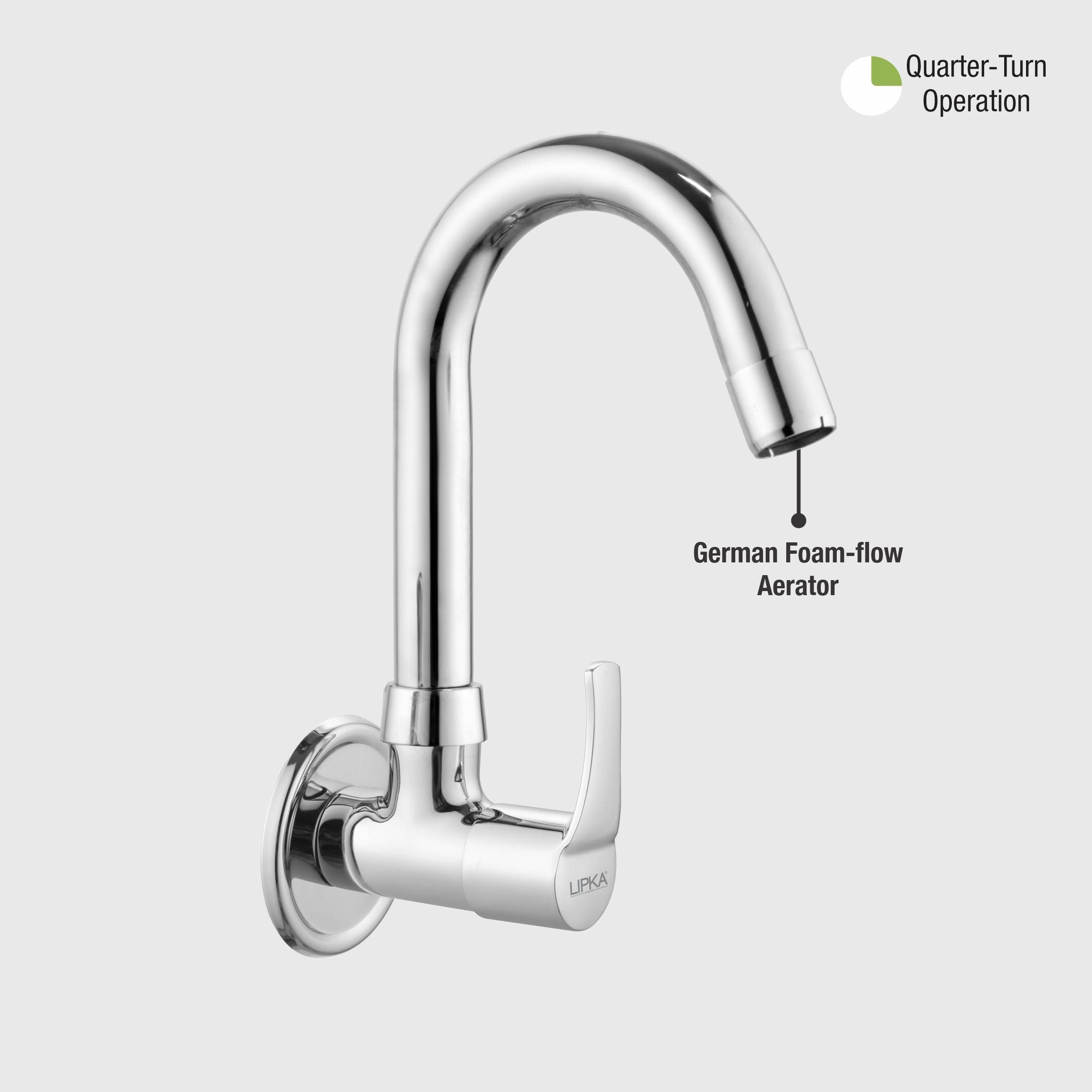 Coral Sink Tap Brass Faucet with Round Swivel Spout (12 Inches) - LIPKA - Lipka Home