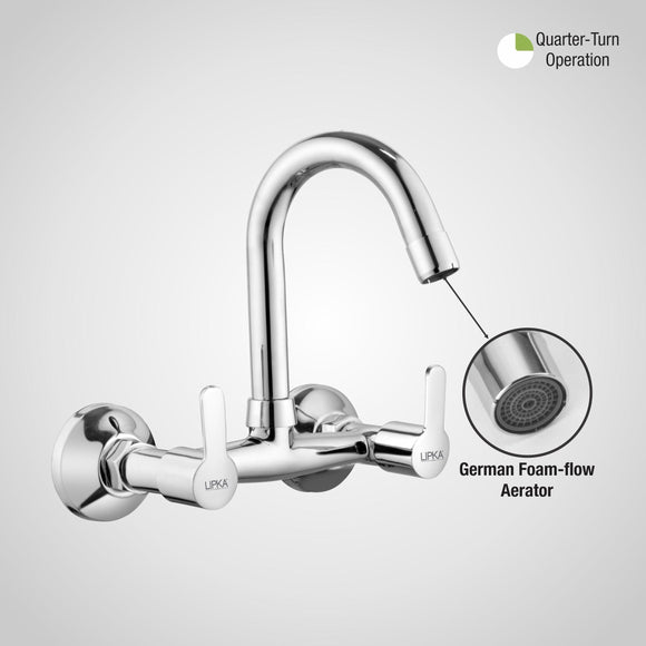 Frenk Sink Mixer Brass Faucet with Round Swivel Spout (12 Inches) - LIPKA - Lipka Home