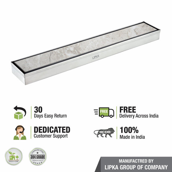 Tile Insert Shower Drain Channel (12 x 2 Inches) - LIPKA - Lipka Home