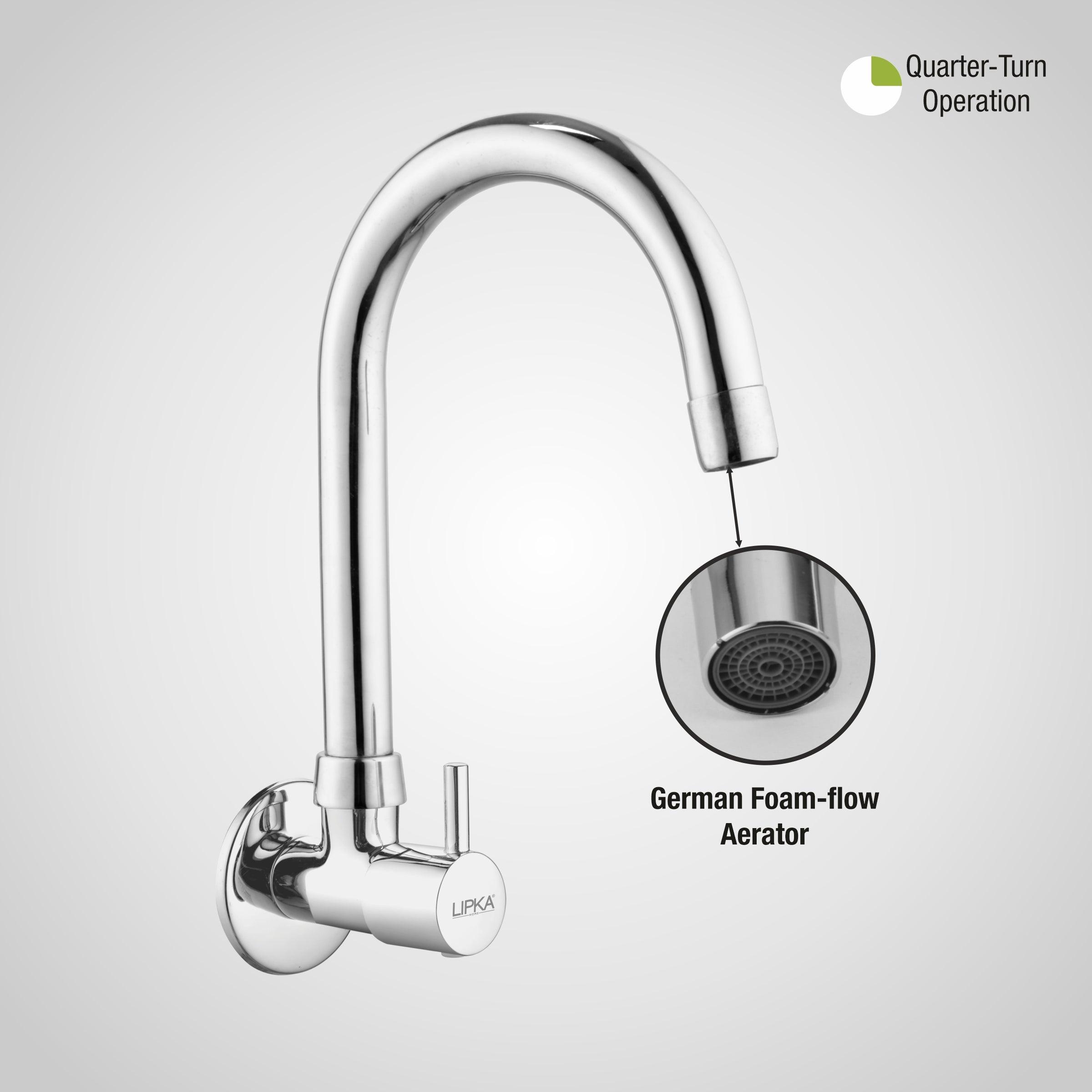 Kyron Sink Tap Brass Faucet with Round Swivel Spout (15 Inches) - LIPKA - Lipka Home