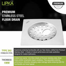 UNO Square Flat Cut Floor Drain (6 x 6 Inches) with Hole - LIPKA - Lipka Home