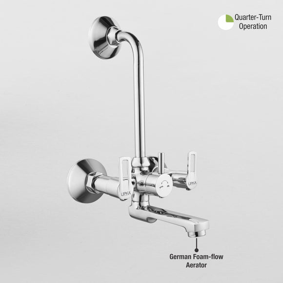 Kube Wall Mixer Brass Faucet with L Bend - LIPKA - Lipka Home