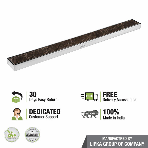 Marble Insert Shower Drain Channel (36 x 2 Inches) - LIPKA - Lipka Home