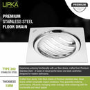 Eon Square Flat Cut Floor Drain with Classic Jali (5 x 5 Inches) - LIPKA - Lipka Home