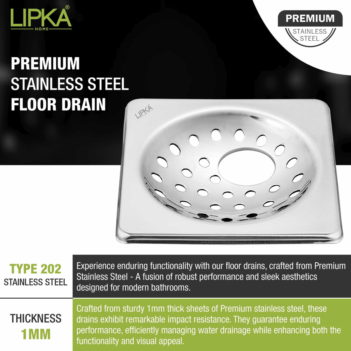 9mm Stainless Steel Square Floor Drain, For Bathroom at ₹ 310/piece in Bhiwadi 9mm Stainless Steel Square Floor Drain, For Bathroom at ₹ 310/piece in Bhiwadi