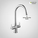 Fusion Centre Hole Basin Mixer Brass Faucet with Round Swivel Spout (15 Inches) - LIPKA - Lipka Home